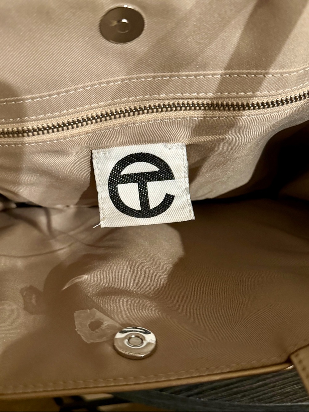Telfar Large Metallic Gold Leather Tote with Embossed Logo - Picture 7 of 8
